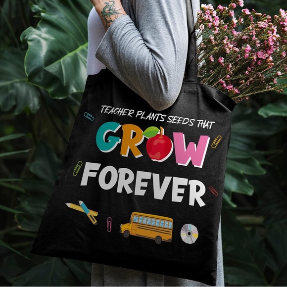 Black Teacher-Themed Shoulder Bag (Random 1pc) - Picture 5 of 6